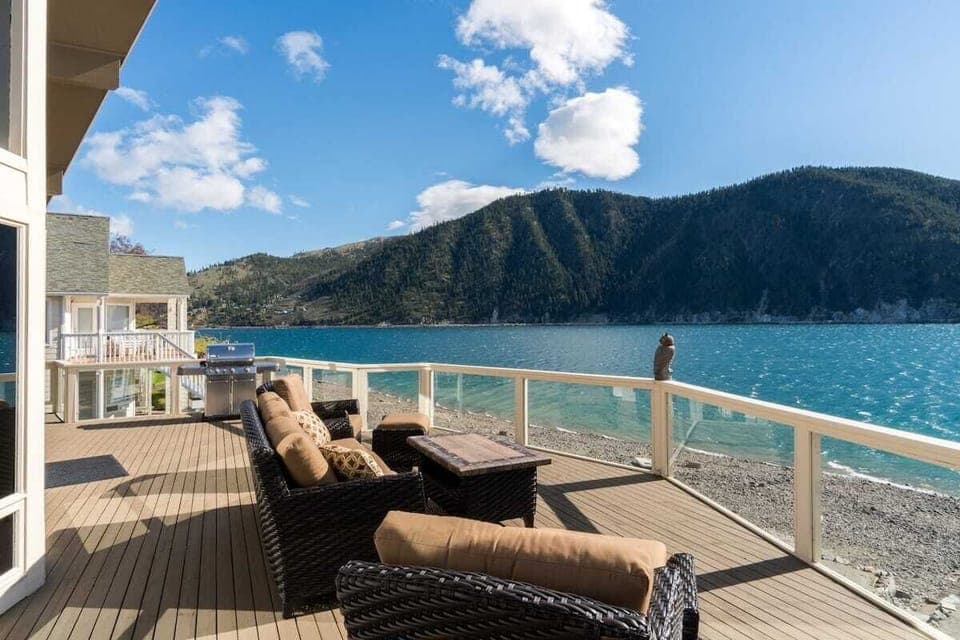 View from Deck facing the lake and mountains