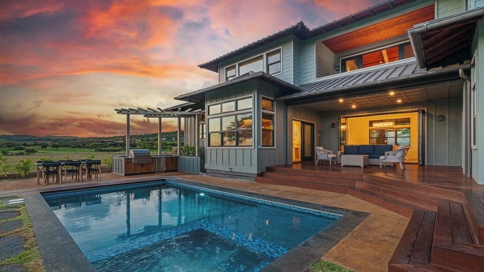 Kukuiula Makai Cottage #71 - Backyard Sunset Pool, Spa & Dining - Parrish Kauai