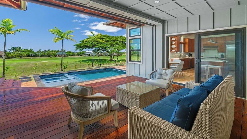 Kukuiula Makai Cottage #71 - Covered Seating Lanai - Parrish Kauai