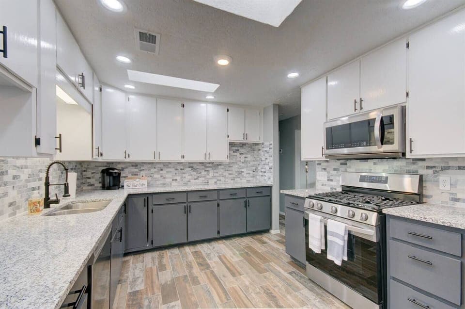Kitchen with plenty of countertop space for food preparation