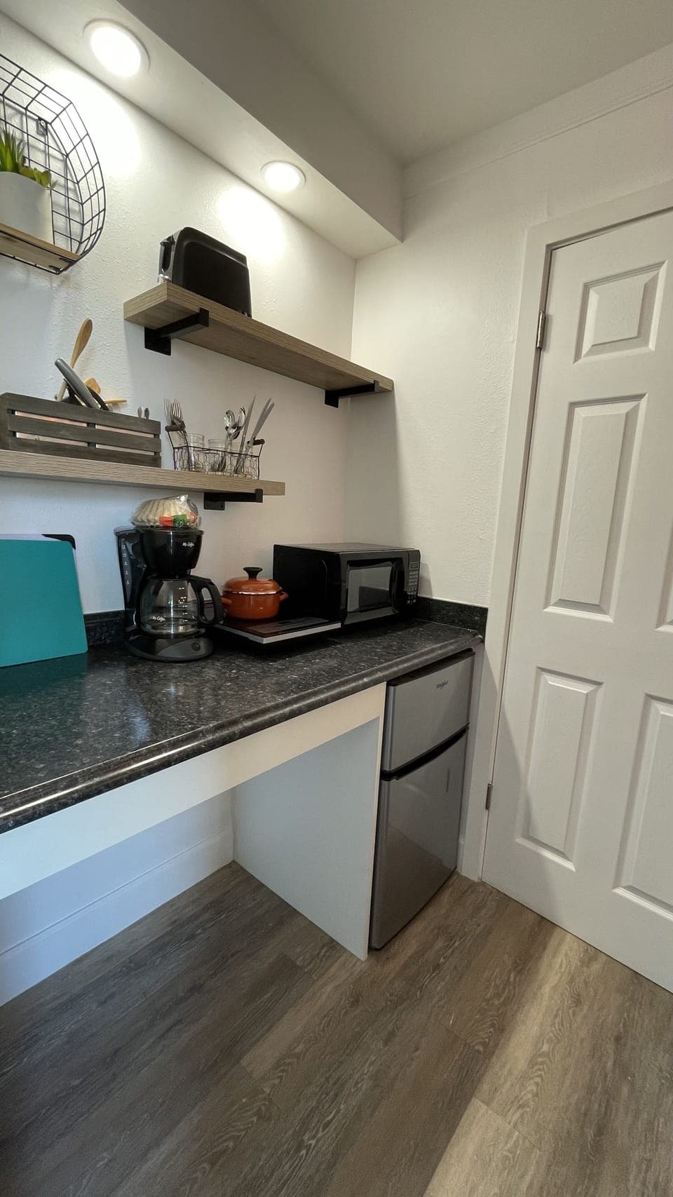 2 refrigertors!!  Cooktop, microwave, coffee machine.