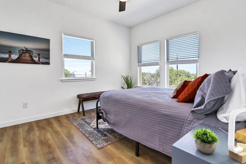 Plenty of sunlight in the primary bedroom