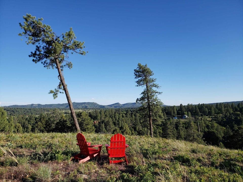 Adirondack chairs with stunning views