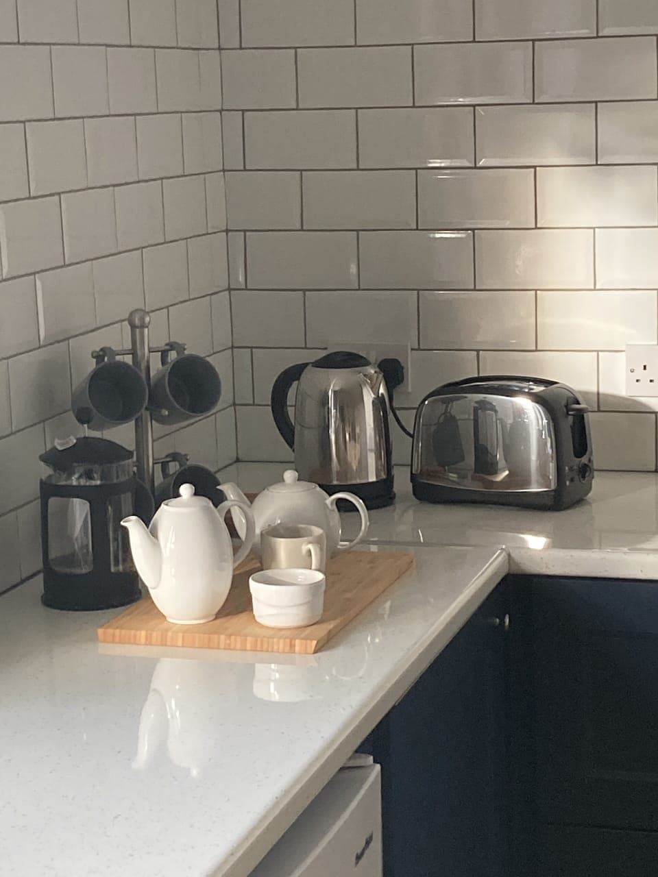 Fully stocked kitchen. 