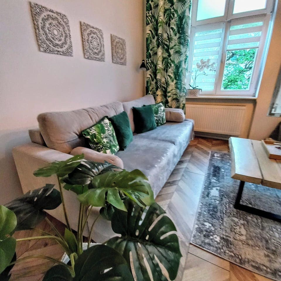 salon , rozkładana dużą sofa