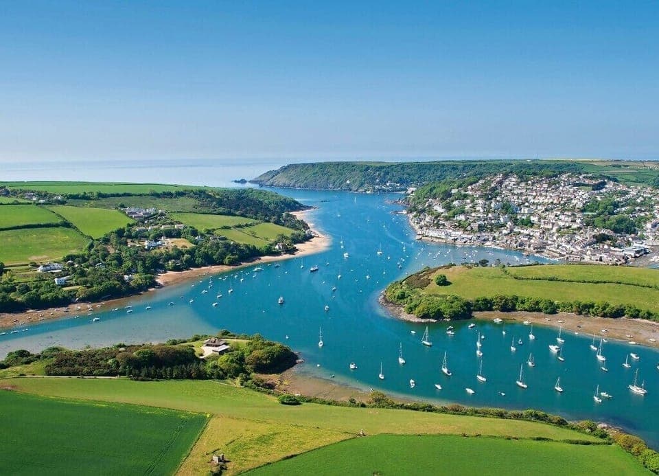 Salcombe aerial view, taken from The Times Newspaper 