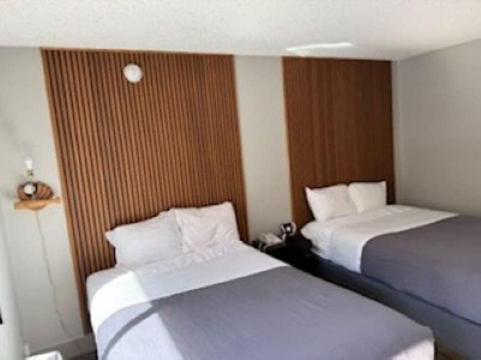 Basic Room, 2 Double Beds | Desk, laptop workspace, blackout drapes, iron/ironing board