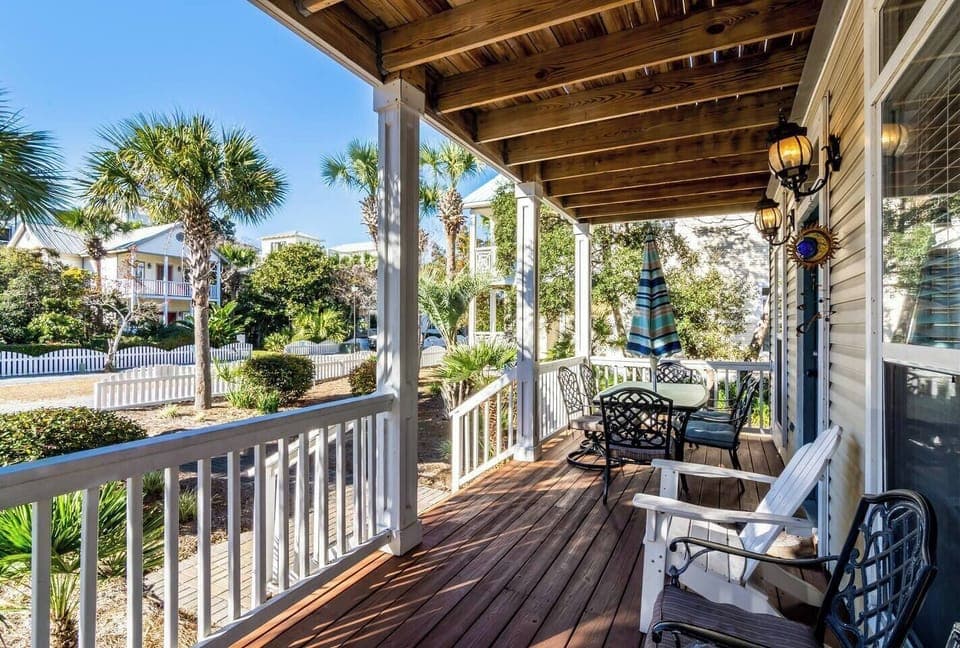 Front porch with view of front yard and street.
