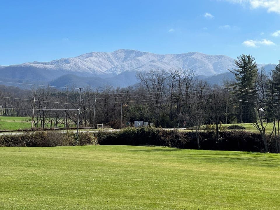 View from the front porch and hot tub