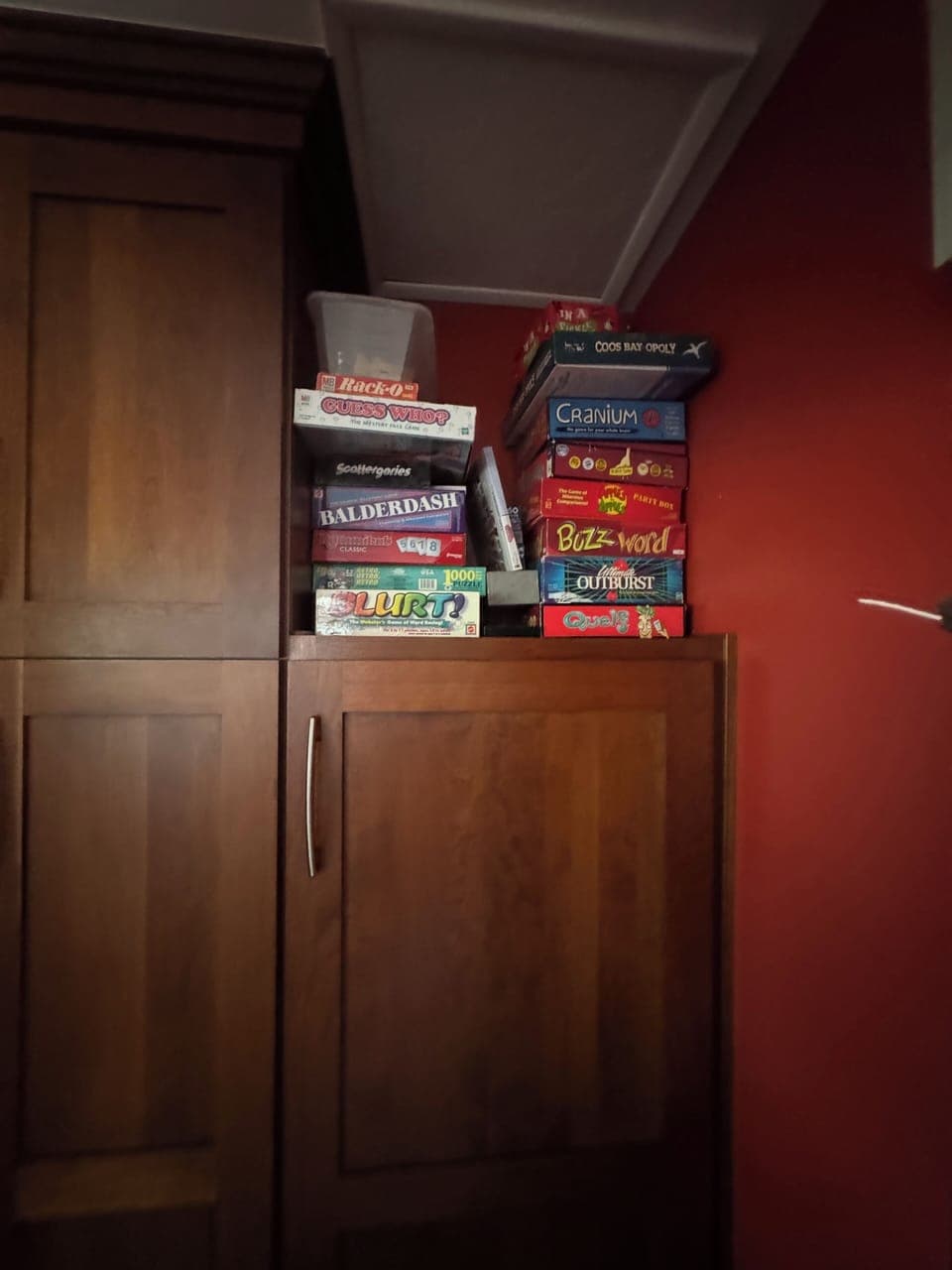 Back corner of the Kitchen - Games, Supplies, Broom, etc are in these cupboards!