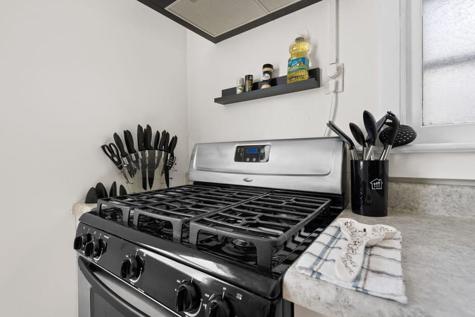 Beautifully renovated kitchen fully stocked with everything you need