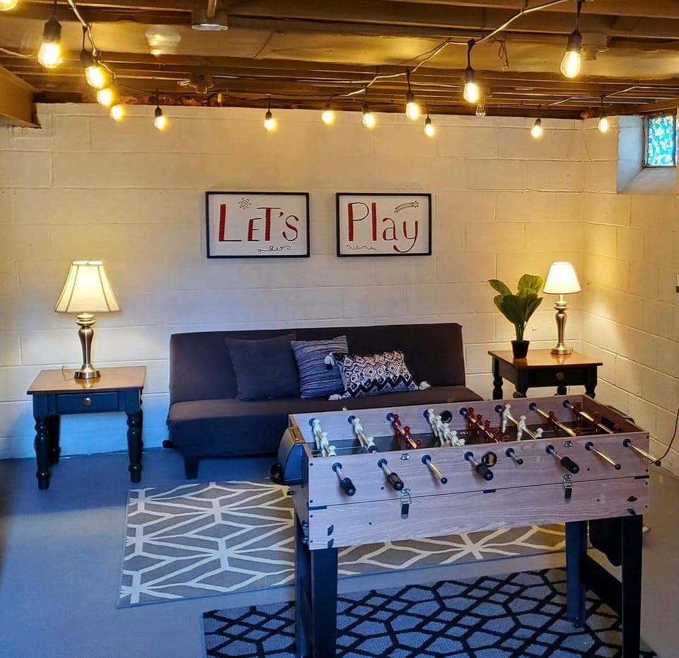 Fun for the whole family in the game room with a 3-in-1 foosball table 