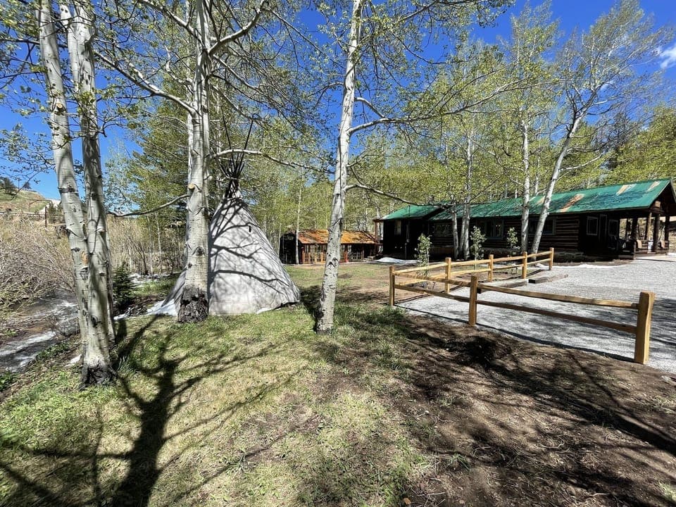 Front Main Cabin and Teepee Exterior