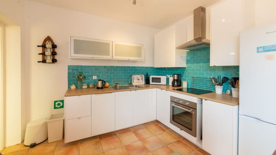 The modern kitchen is fully equipped.