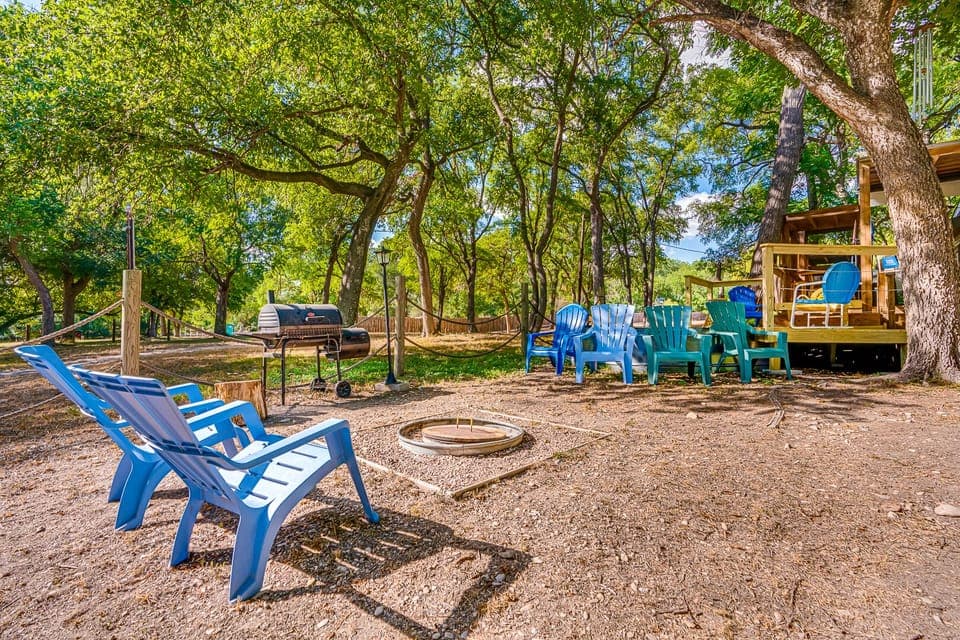 Property has 3 outdoor grills and 2 fire pits as well as plenty of seating