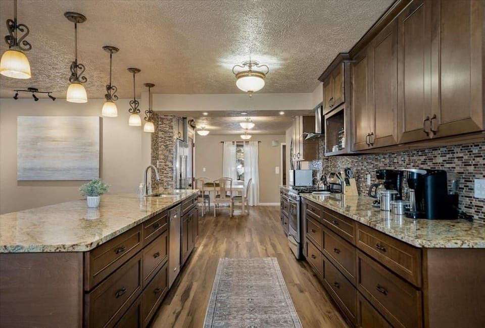 Absolutely Stunning Fully Stocked Kitchen With Site Lines To Living Room and Dining Room