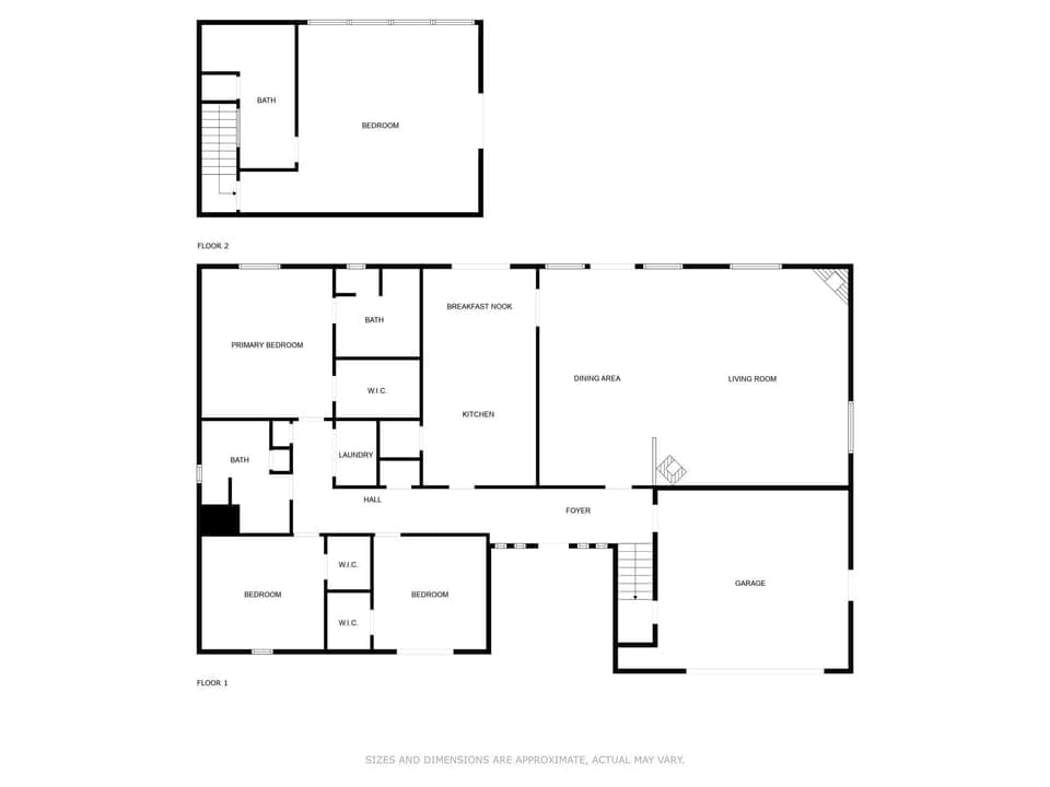 Floor plan of first and second floors