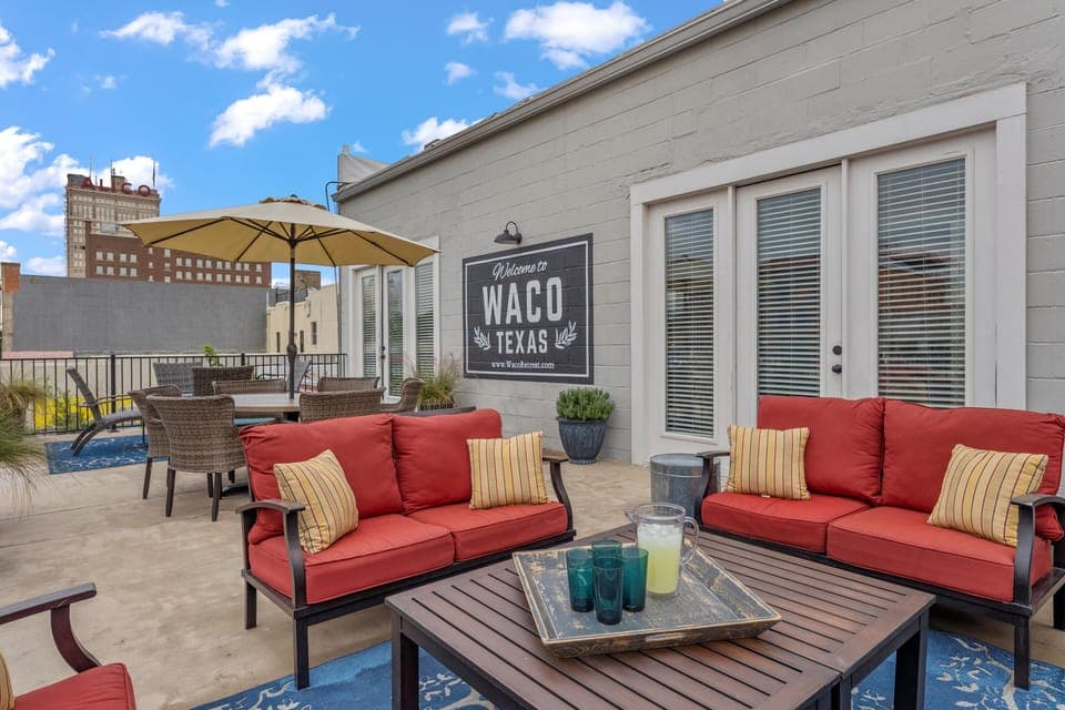 Welcome to Waco! The view from our private balcony.