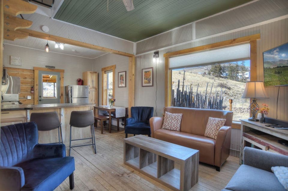 Main Level - Open concept kitchen, living and dining area.