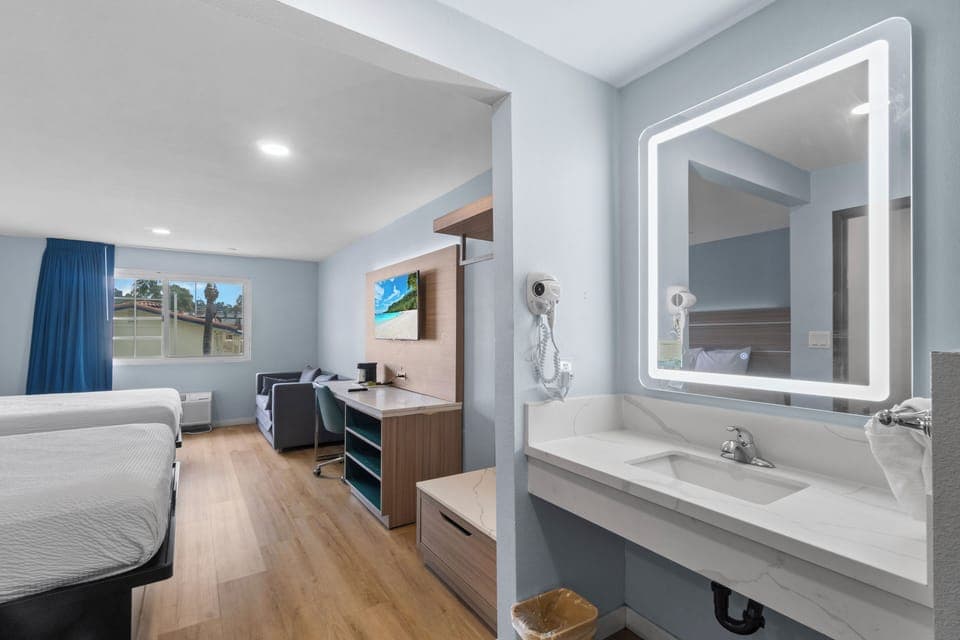 Room, 2 Queen Beds, Non Smoking | Bathroom sink