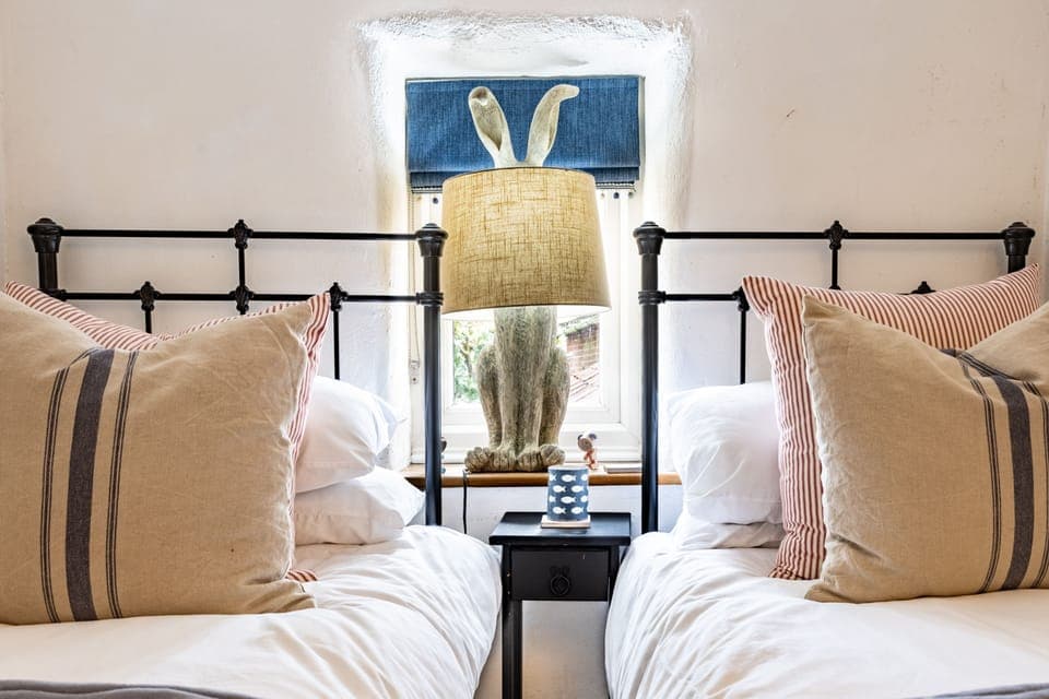 First floor: Bedroom two with twin beds