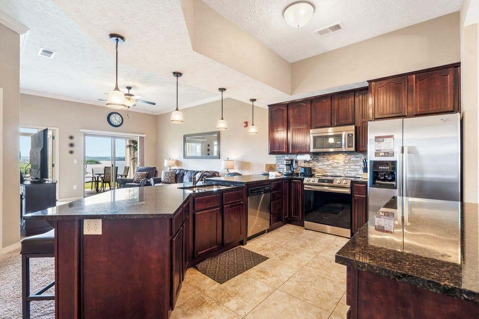 Full Kitchen with a Lake View