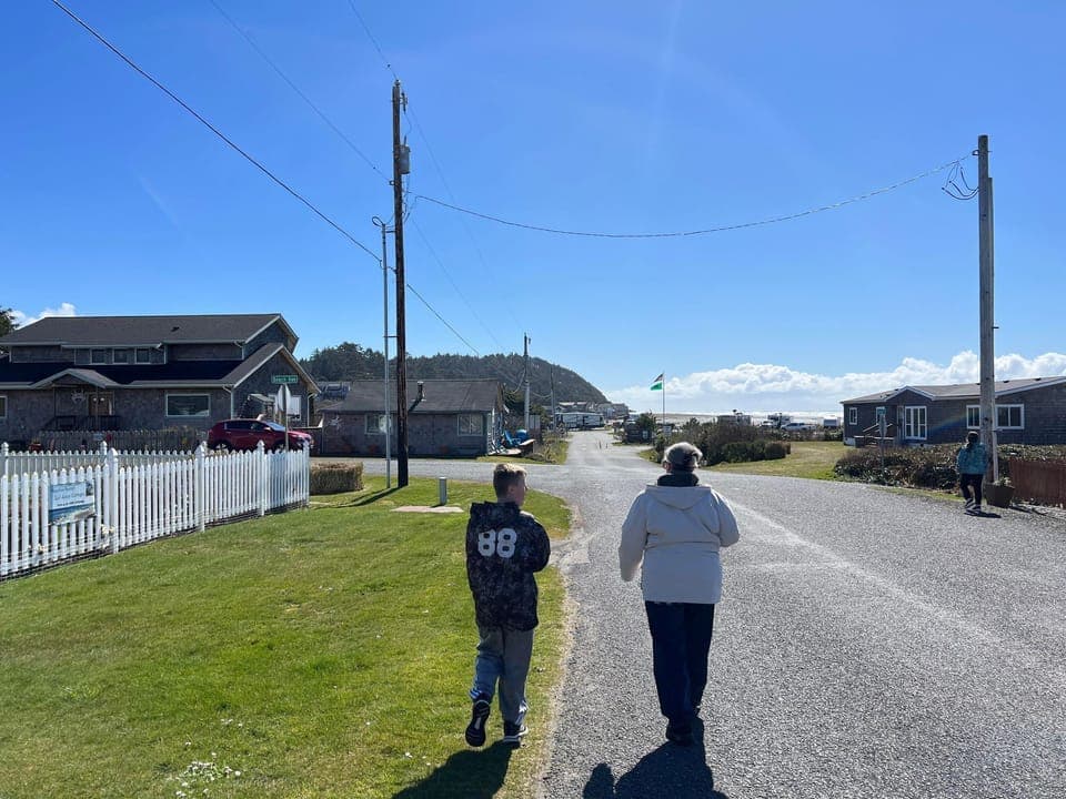 A peaceful neighborhood, perfect for a morning stroll. 