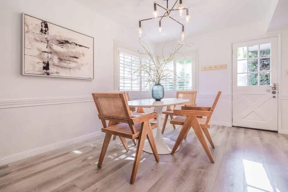 Spacious dining area filled with natural light