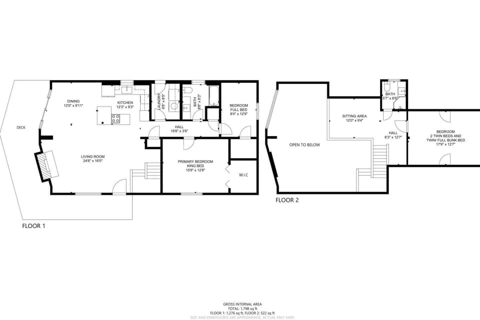 Main house floor plan. Does not include the additional guest house.