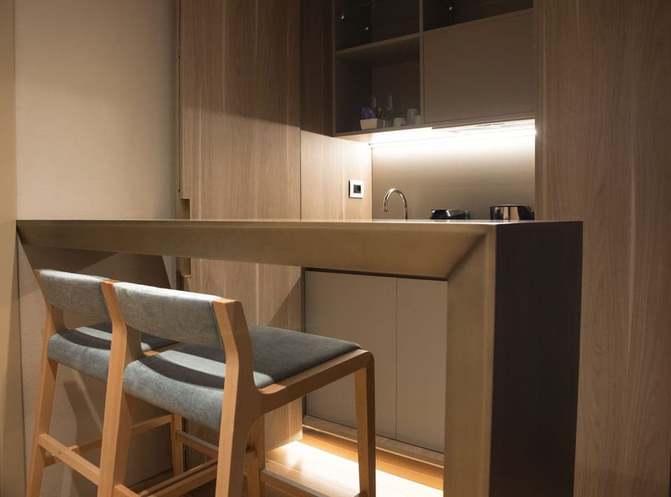 One bedroom apartment, sea view of the Baia delle Favole | Private kitchen | Espresso maker, coffee/tea maker, electric kettle