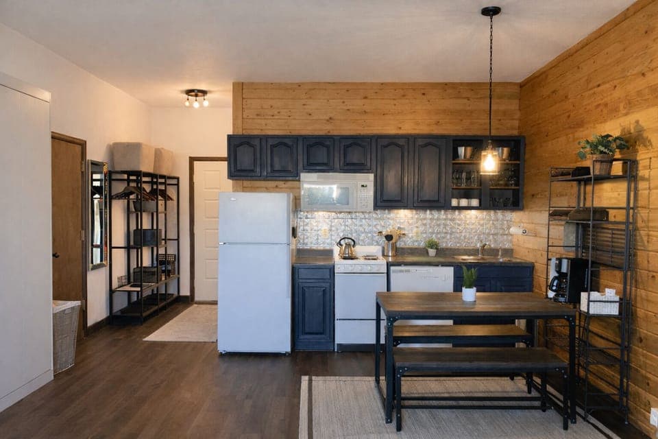 Kitchenette w/ Full Size Fridge, Dishwasher and Efficiency Stove