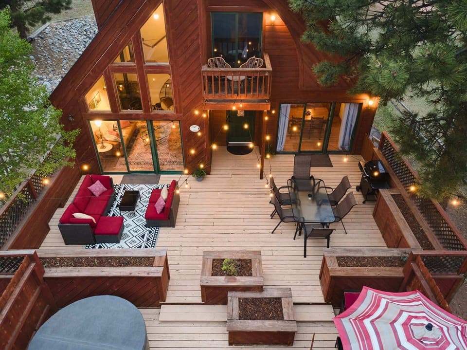 Private Patio with outdoor dining, seating and hot tub