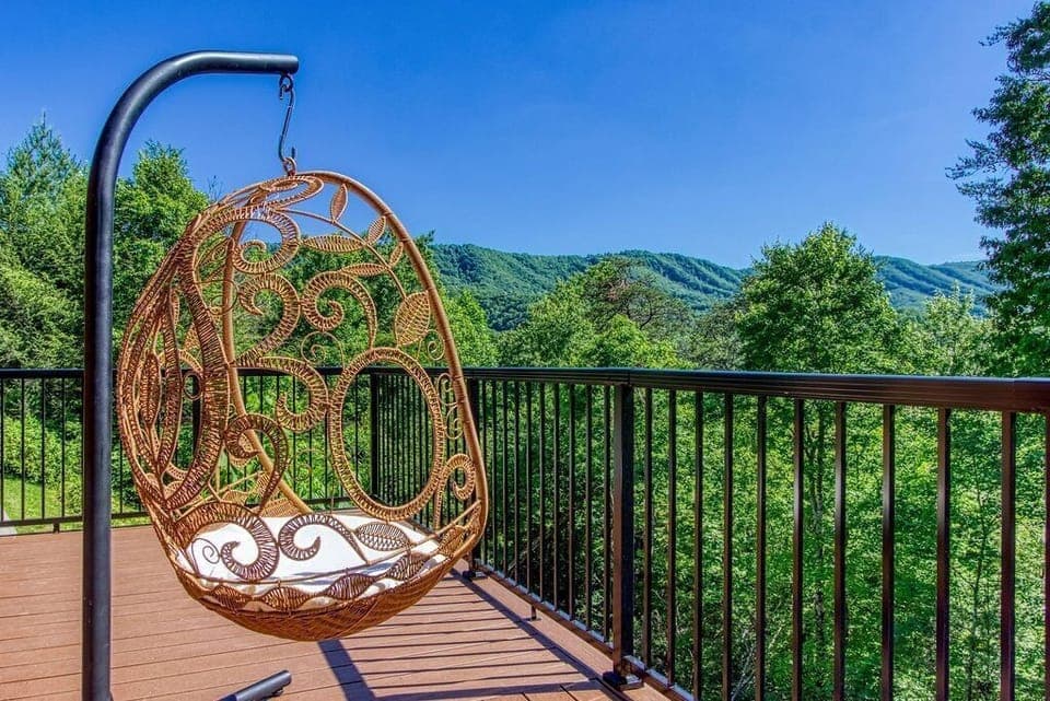 Birchwood Lodge's deck with stunning views