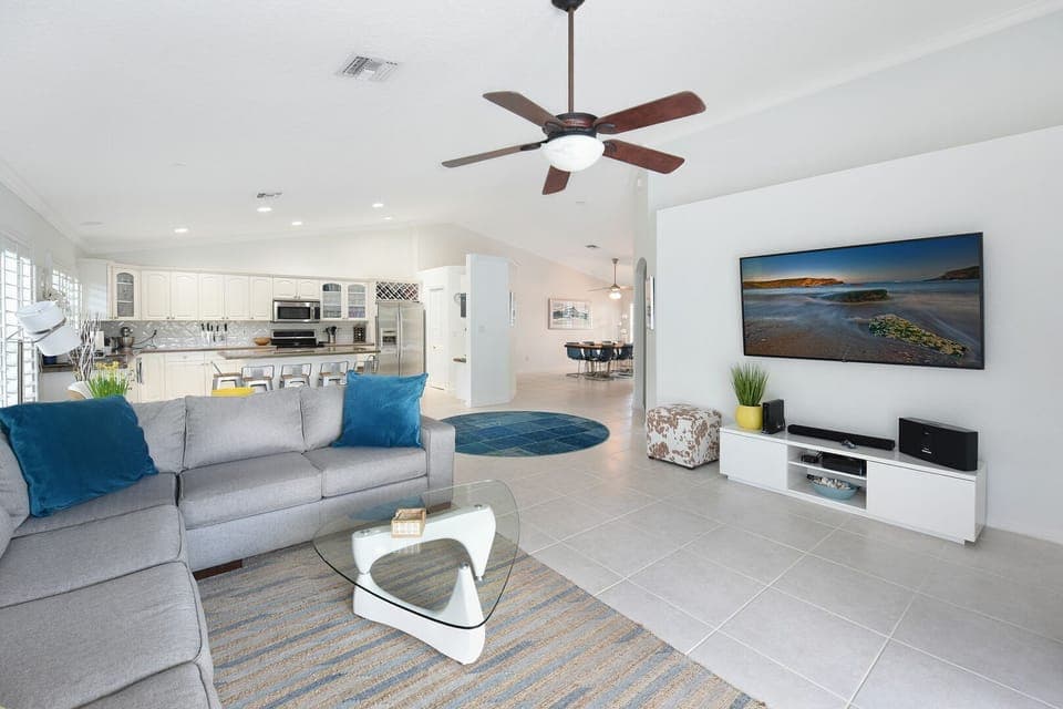 Open plan interior maximises light, space and fresh air flow