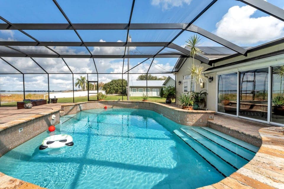 Resort-style pool with wide entry steps and shallow areas—ideal for families and guests of all ages.