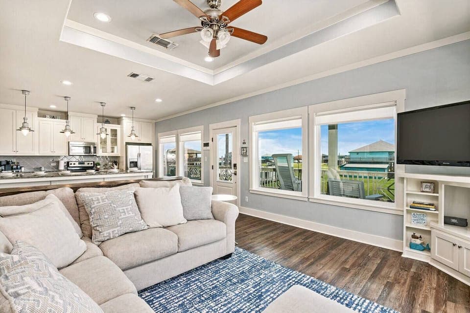 Spacious living area with tons of natural light.