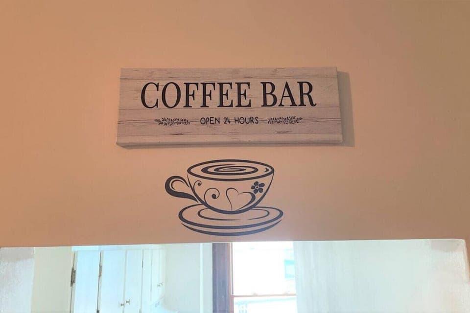 Second kitchen with a dedicated office space. Have some coffee and catch up on emails.