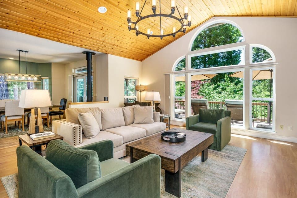 Completely remodeled downstairs living room with all new furniture throughout.