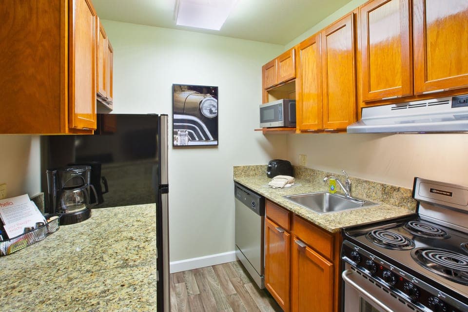 Fridge, microwave, stovetop, dishwasher