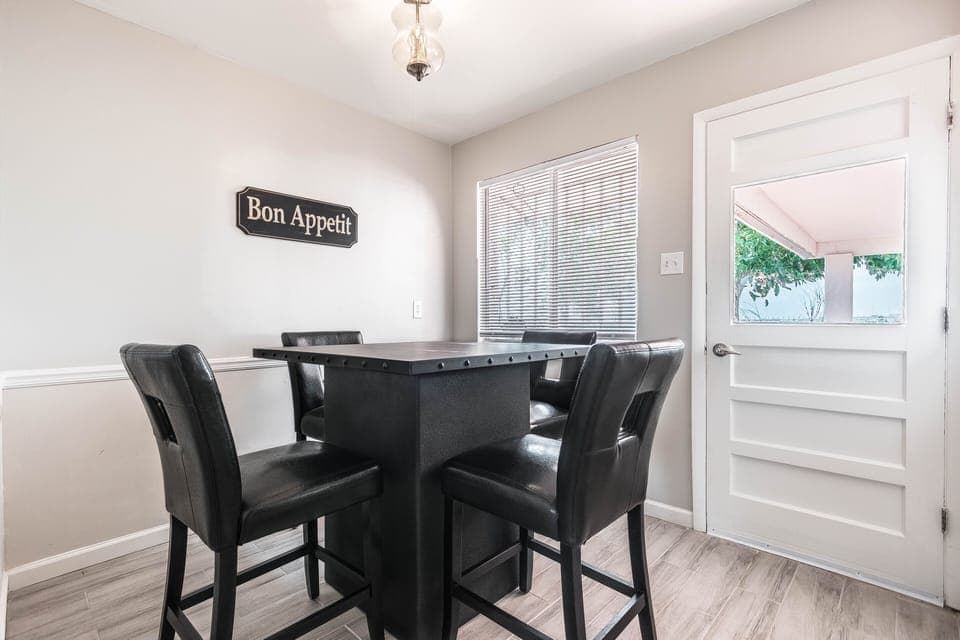 Enjoy a meal at home at this dining table