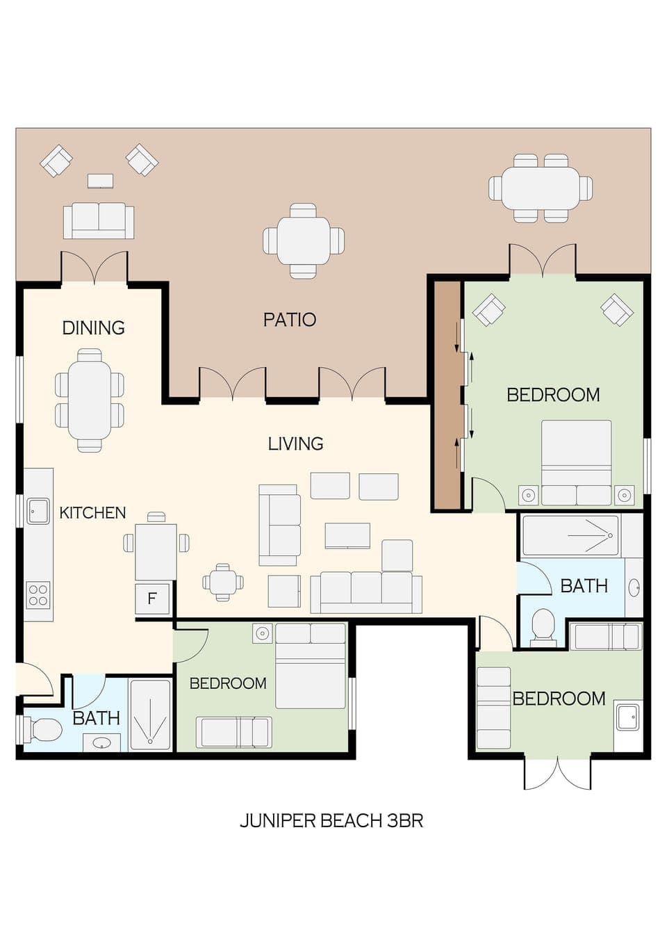 Floor Plan of Juniper 3BR