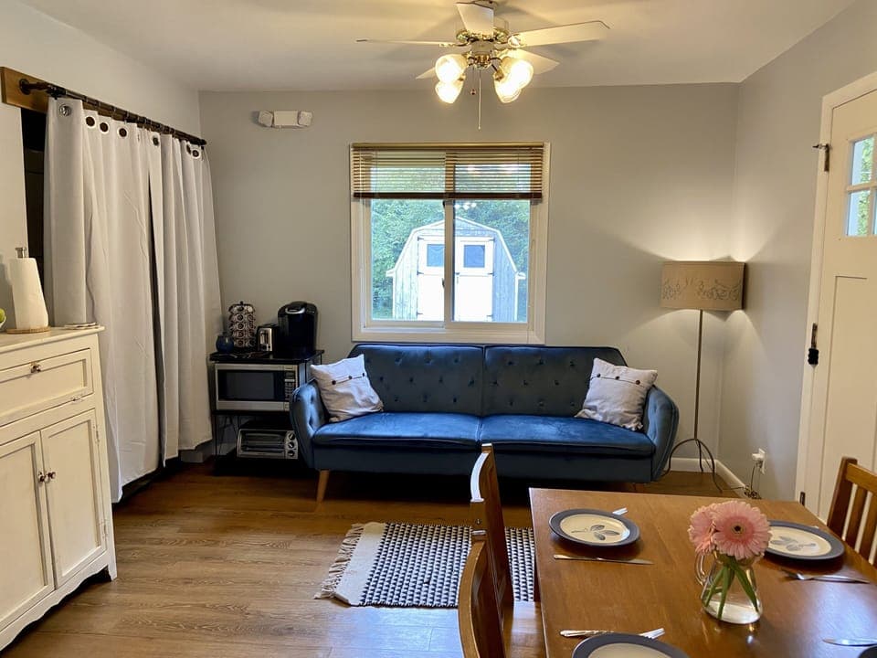 Help yourself to the coffee, heat up leftovers in the microwave or toaster oven.