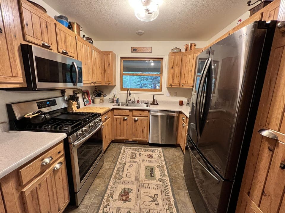 The kitchen is fully stocked. Encluding cooking basics like spices. 