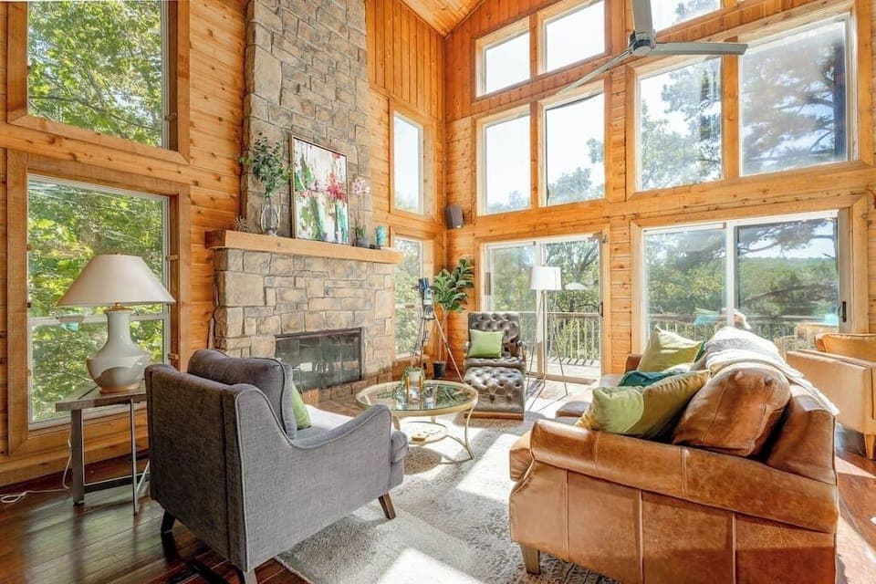 Living room sitting area with a beautiful view.
