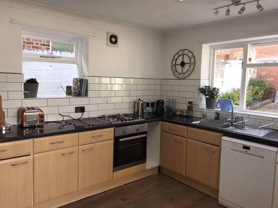 Fully equipped kitchen including new dishwasher and coffee pod machine.