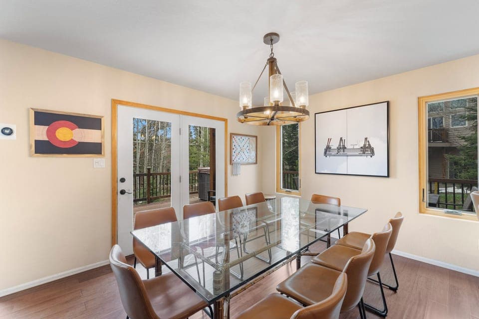 Dining area with seating for 10 for more formal meals.