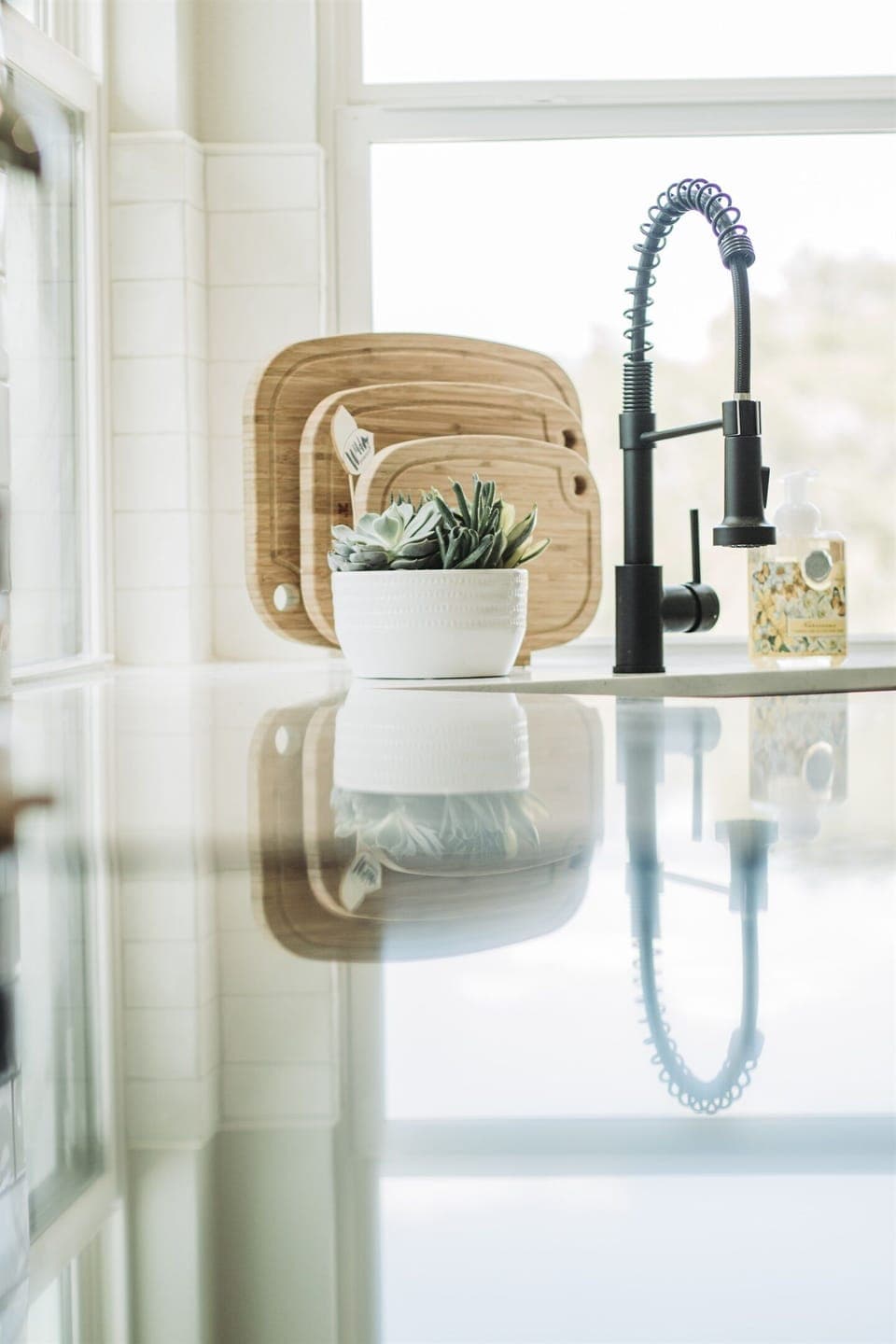 Enjoy the sunsoaked kitchen in the morning while making your coffee.