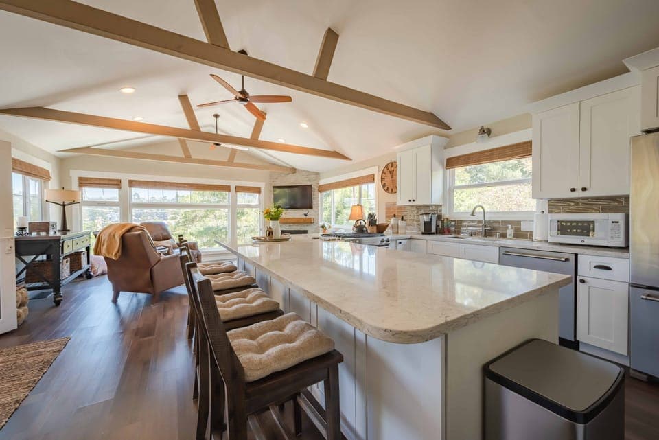 Open kitchen to the living area