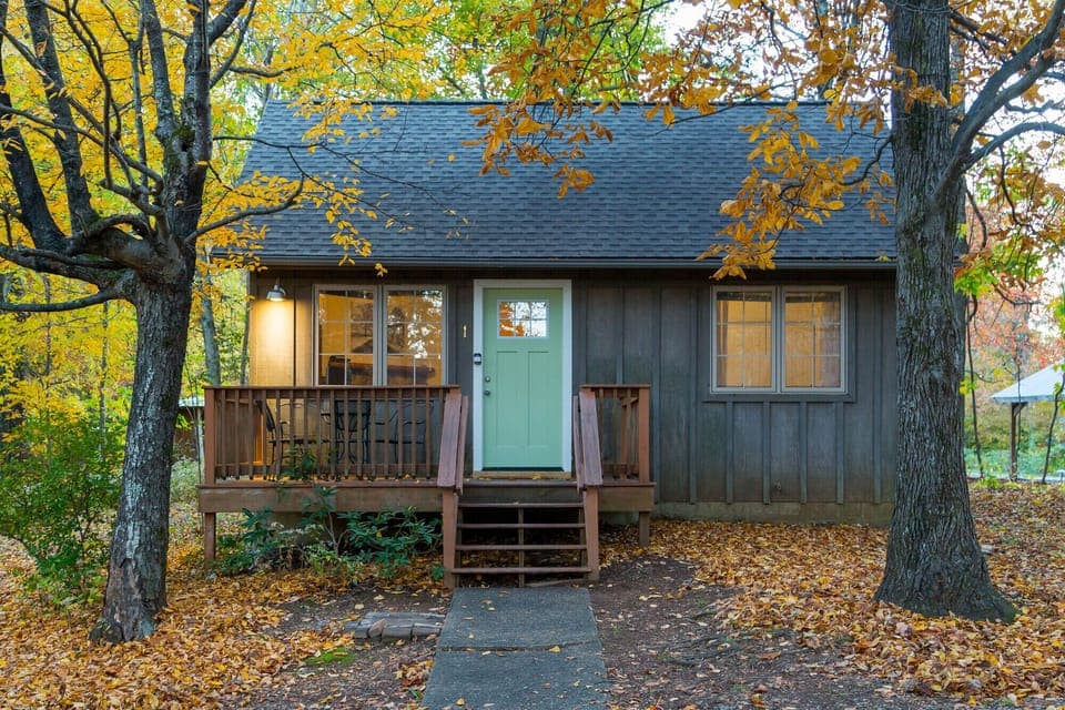 front of the cabin