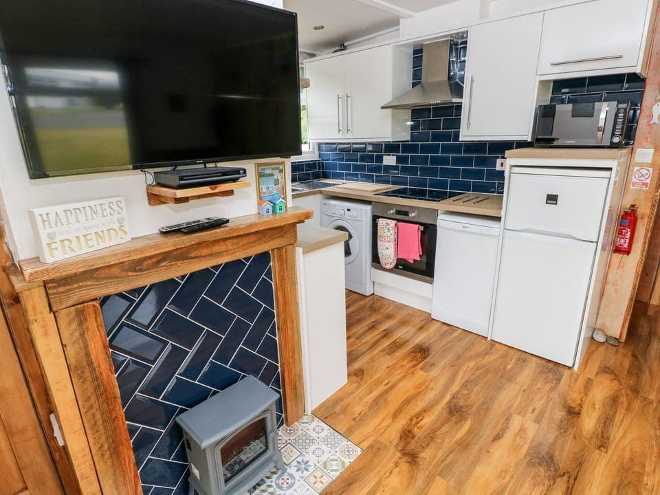 Fridge, dishwasher, electric kettle, toaster